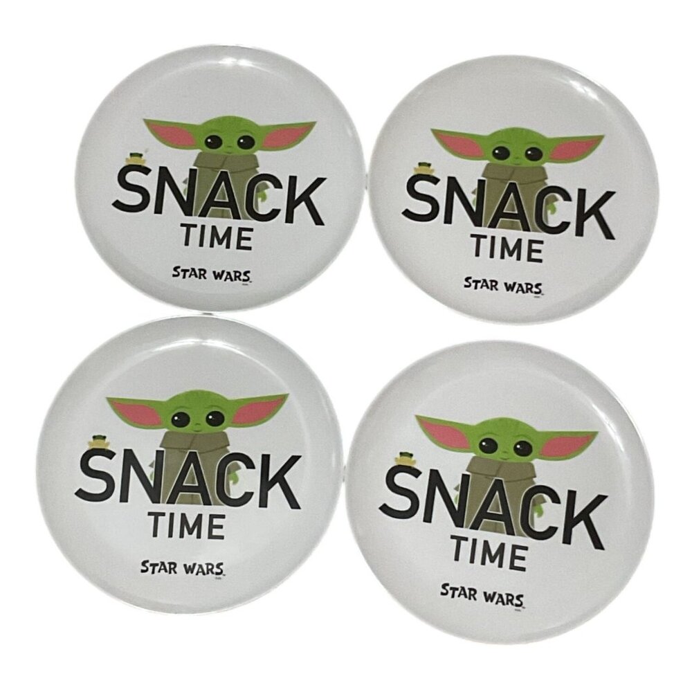 Four Star Wars Snack Time Plates Featuring Grogu Baby Yoda Disney Mandalorian